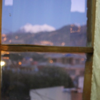 Illimani from the window of their home