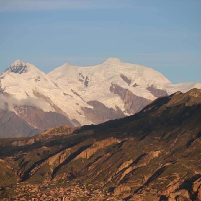 Illimani, the volcano viewable from La Paz